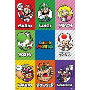 Super Mario Character Grid Poster 24 In x 36 In NEW